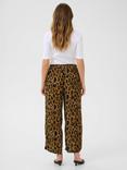 KAFFE KAmille Amber Leopard Print Trousers, Brown/Multi