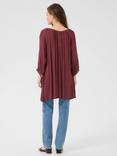 KAFFE Amber Round Neck Tunic Top, Mid Red