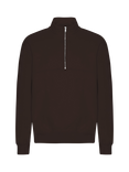 Colorful Standard Cotton Quarter Zip Sweatshirt, Coffee Brown