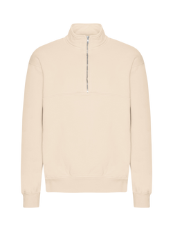 Colorful Standard Cotton Quarter Zip Sweatshirt, Ivory White