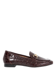 Dune Grained Leather Square Toe Loafers, Burgundy