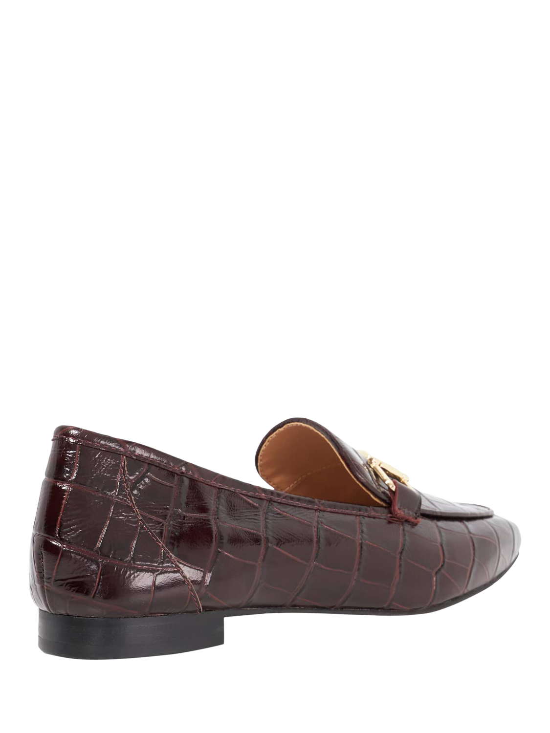 Product image 4 of 5, which shows Dune Grained Leather Square Toe Loafers, Burgundy, EU36