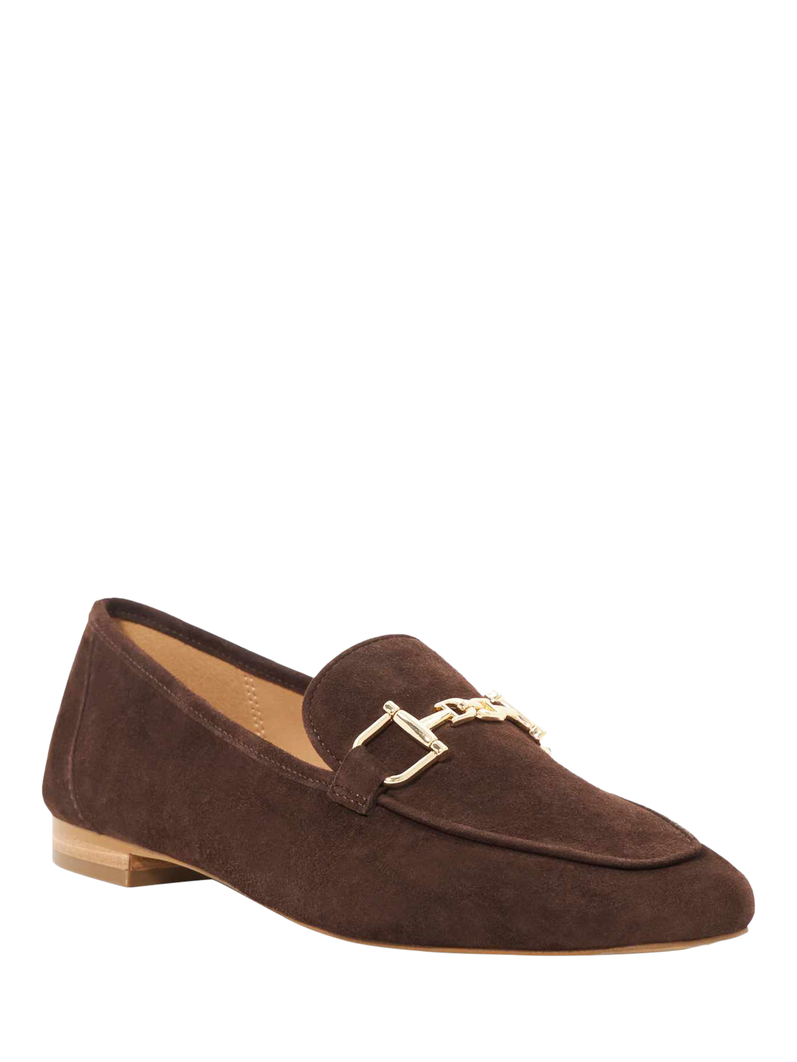 Product image 3 of 5, which shows Dune Grained Suede Square Toe Loafers, Brown, EU36
