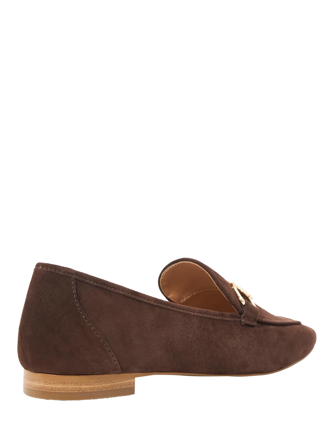 Product image 4 of 5, which shows Dune Grained Suede Square Toe Loafers, Brown, EU36