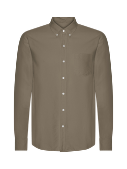 Colorful Standard Button Down Collar Cotton Oxford Shirt, Dusty Olive