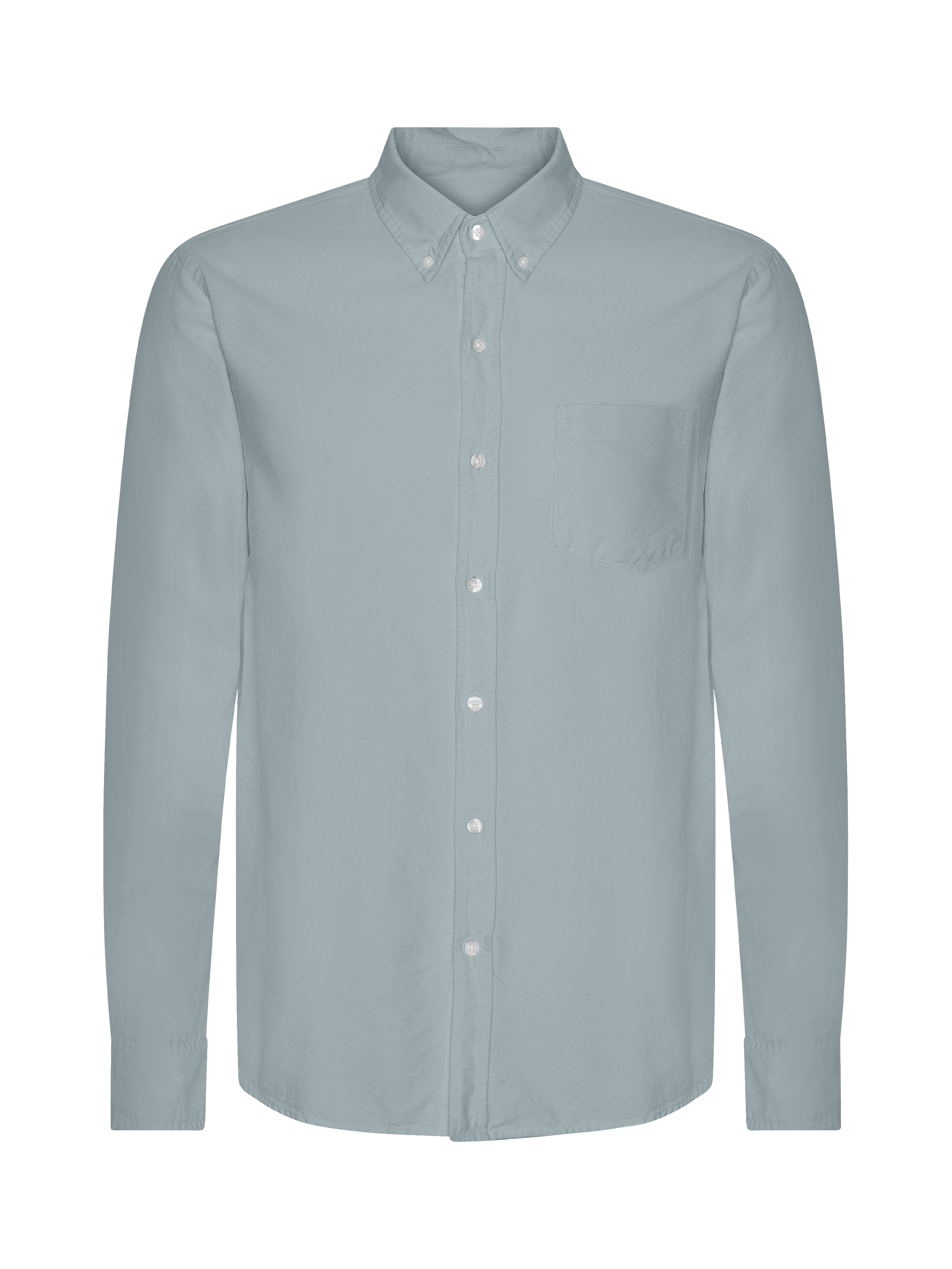 Product image 1 of 1, which shows Colorful Standard Button Down Collar Cotton Oxford Shirt, Steel Blue, L