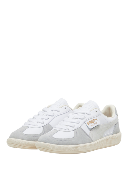 PUMA Kids' Palermo Leather Trainers, Tan/White/Grey - view 2, Tan/White/Grey