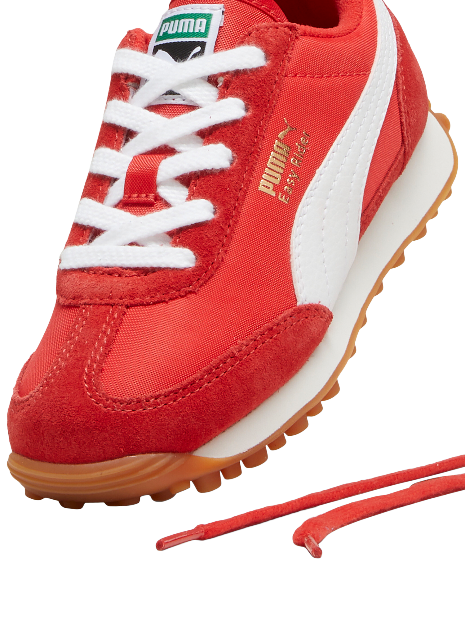 Product image 6 of 6, which shows PUMA Kids' Easy Rider Vintage Trainers, Red/White, 10 Jnr