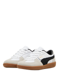 PUMA Kids' Palermo Leather Colour Block Trainers, White/Grey