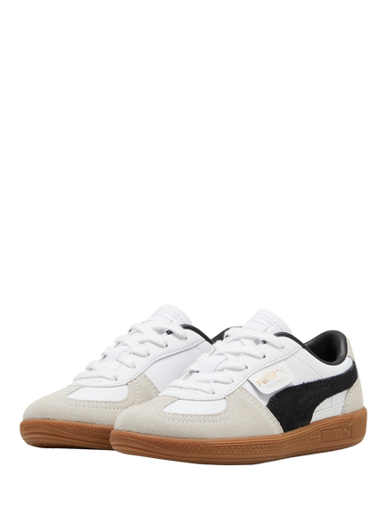 PUMA Kids' Palermo Leather Colour Block Trainers, White/Grey - view 2, White/Grey