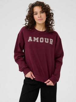KAFFE Elenora Amour Jumper, Red/Multi, Red/Multi
