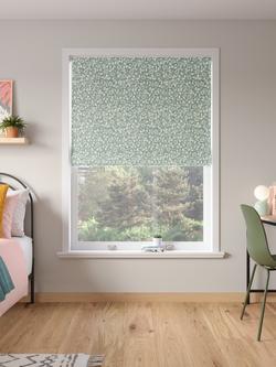 John Lewis Marlow Trail Blackout Roman Blind, Duck Egg Sage