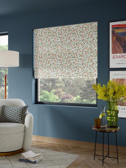John Lewis Marlow Trail Blackout Roman Blind - view 2, Avocado Auburn Multi