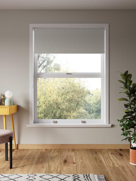 John Lewis Textured Weave Blackout Roller Blind - view 2, Grey