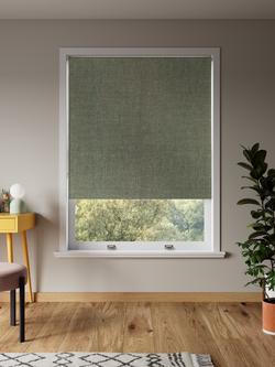 John Lewis Textured Weave Blackout Roller Blind, Sage Green