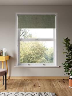 John Lewis Textured Weave Blackout Roller Blind - view 2, Sage Green