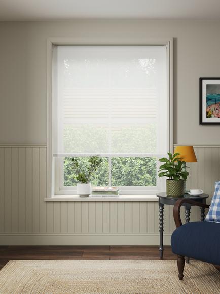 John Lewis Cordless Sheer Roller Blind, White