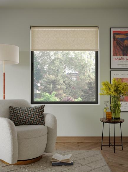 John Lewis Cordless Sheer Roller Blind - view 2, Natural