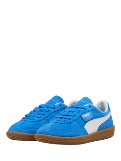 PUMA Kids' Palermo Suede Trainers, Blue/White - view 2, Blue/White