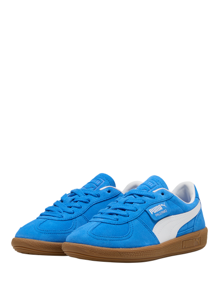 PUMA Kids' Palermo Suede Trainers, Blue/White - view 2, Blue/White