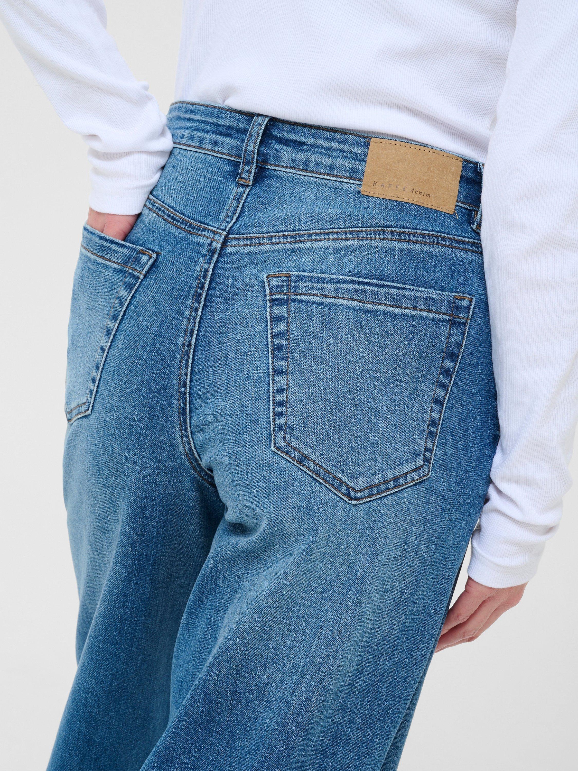 Product image 4 of 6, which shows KAFFE Meadow High Waist Jeans, Mid Blue, 26R