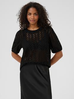 KAFFE Masha Round Neck Top, Black, Black