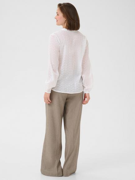 KAFFE May Textured V-Neck Top - view 2, White