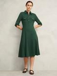 Hobbs Angelica Ponte Midi Dress, Rich Sage Green
