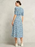 Hobbs Bonnie Abstract Leaf Midi Dress, Ivory/Multi
