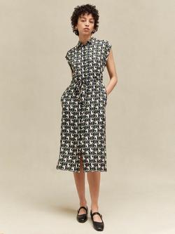 Hobbs Kalinda Geometric Print Shirted Midi Dress, Multi