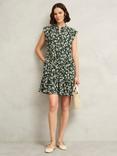 Hobbs Layla Floral Print Turn-up Cap Sleeves Mandarin Neck Mini Dress