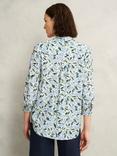Hobbs Essie Abstract Print Three-Quarter Sleeve Collar Blouse