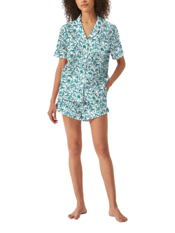 myza Boho Zebra Short Sleeve Shorty Pyjama Set, Green