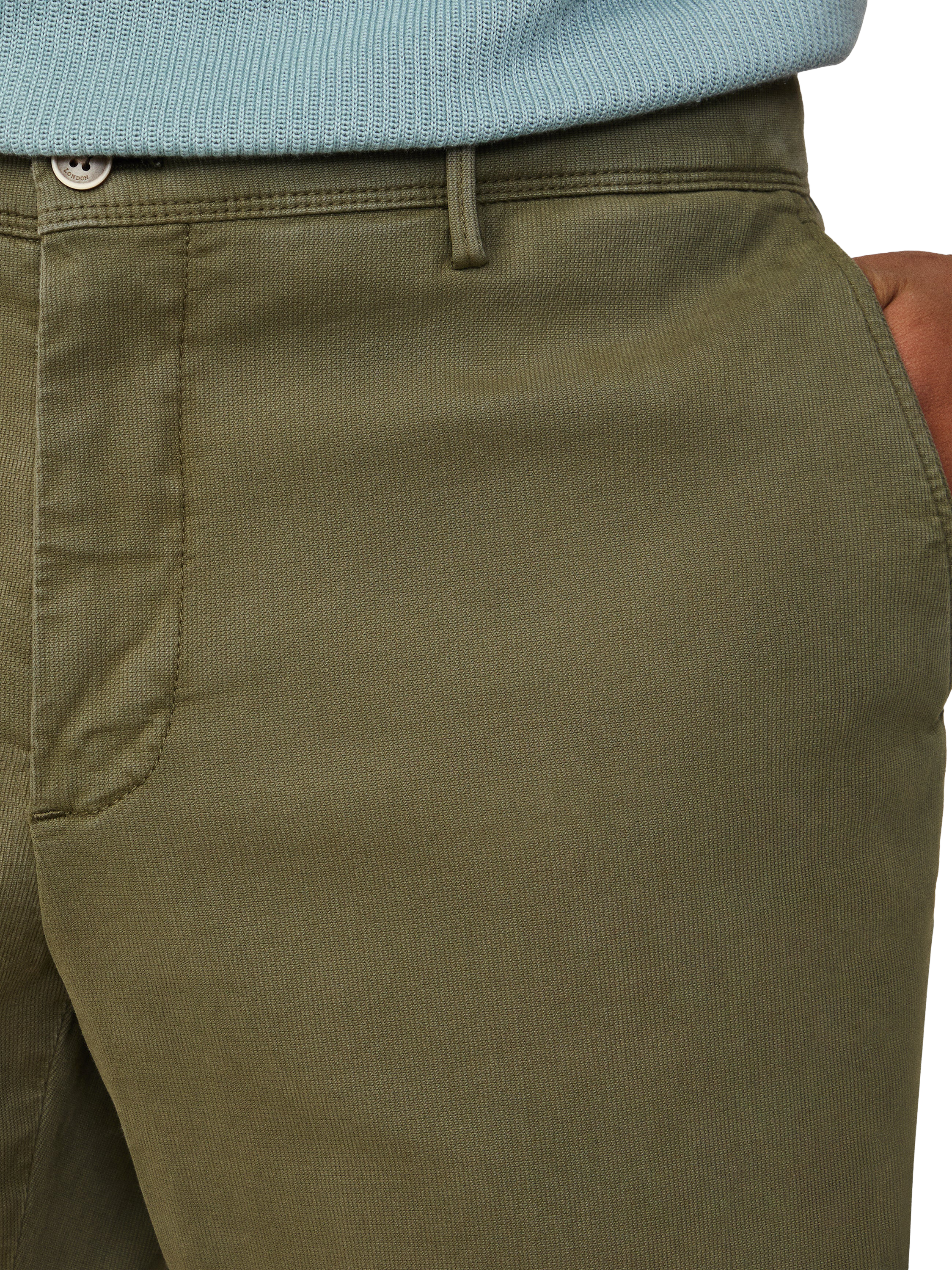 Product image 4 of 7, which shows Hackett London Kensington Slim Fit Textured Chinos, Cargo Green, 28R