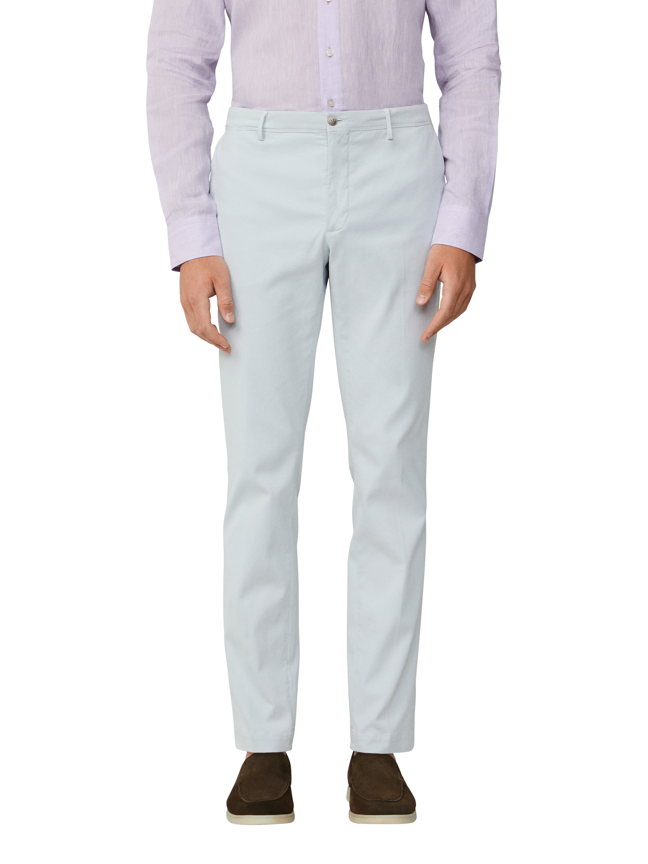 Product image 1 of 5, which shows Hackett London Slim Fit Kensington Chinos, Pearl Grey, 28R