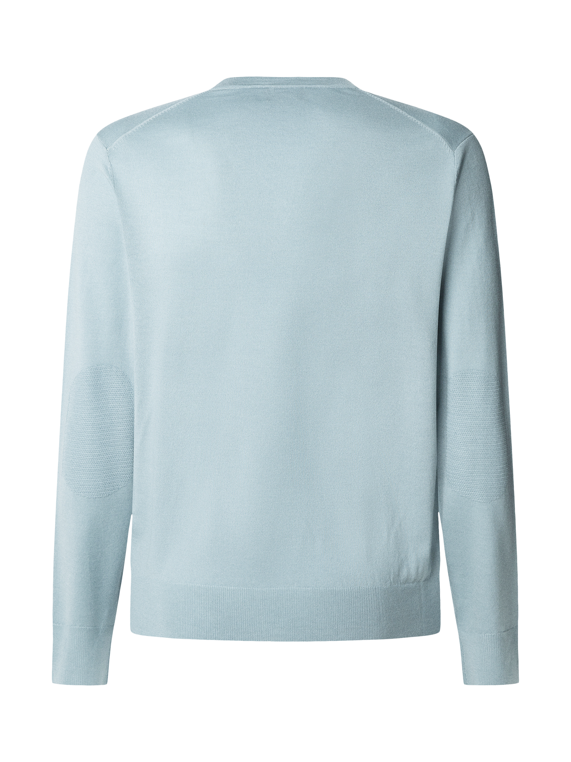 Product image 8 of 8, which shows Hackett London Merino Wool Silk V-Neck Jumper, Lagoon Blue, XS