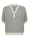 MOS MOSH MMPin Striped Short Sleeve Cotton Blend Knit Jumper