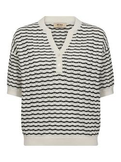 MOS MOSH MMPin Striped Short Sleeve Cotton Blend Knit Jumper, Multi