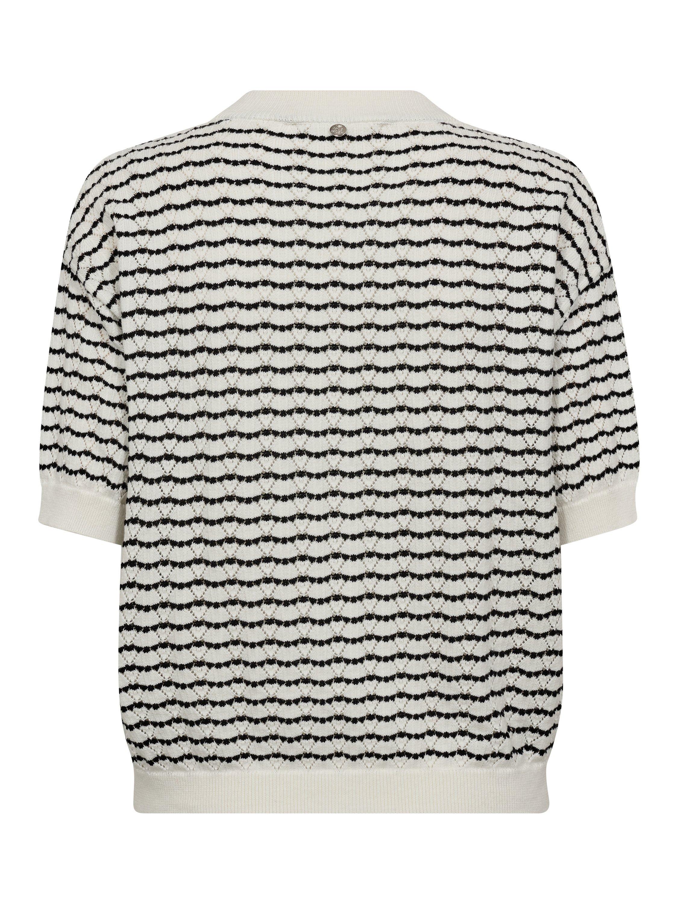 Product image 2 of 2, which shows MOS MOSH MMPin Striped Short Sleeve Cotton Blend Knit Jumper, Multi, XL