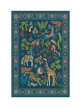 Ruggable x Iris Apfel Jingle Jungle Flatwoven Rug, Royal Blue