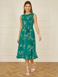 Yumi Daisy Print Skater Dress, Green