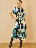 Yumi Brushstroke Shirt Midi Dress, Multi