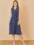 Yumi Polka Dot Mesh Wrap Dress, Navy