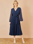 Yumi Pleated Wrap Midi Dress