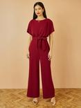 Yumi Batwing Stretch Jumpsuit, Burgundy