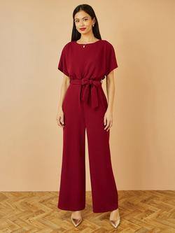 Yumi Batwing Stretch Jumpsuit, Burgundy, Burgundy