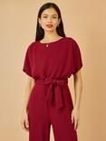 Yumi Batwing Stretch Jumpsuit, Burgundy