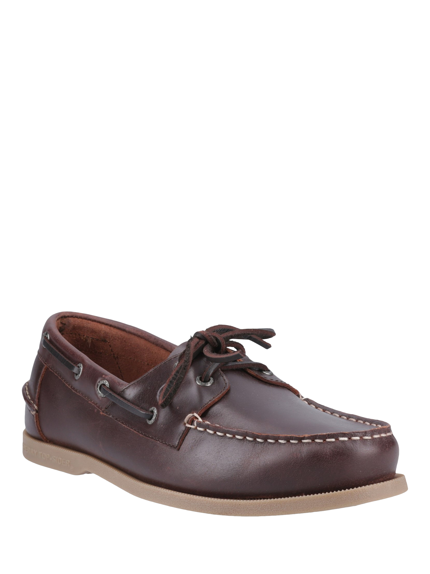 Product image 2 of 4, which shows Sperry Tacoma Leather Boat Shoes, Brown, 7