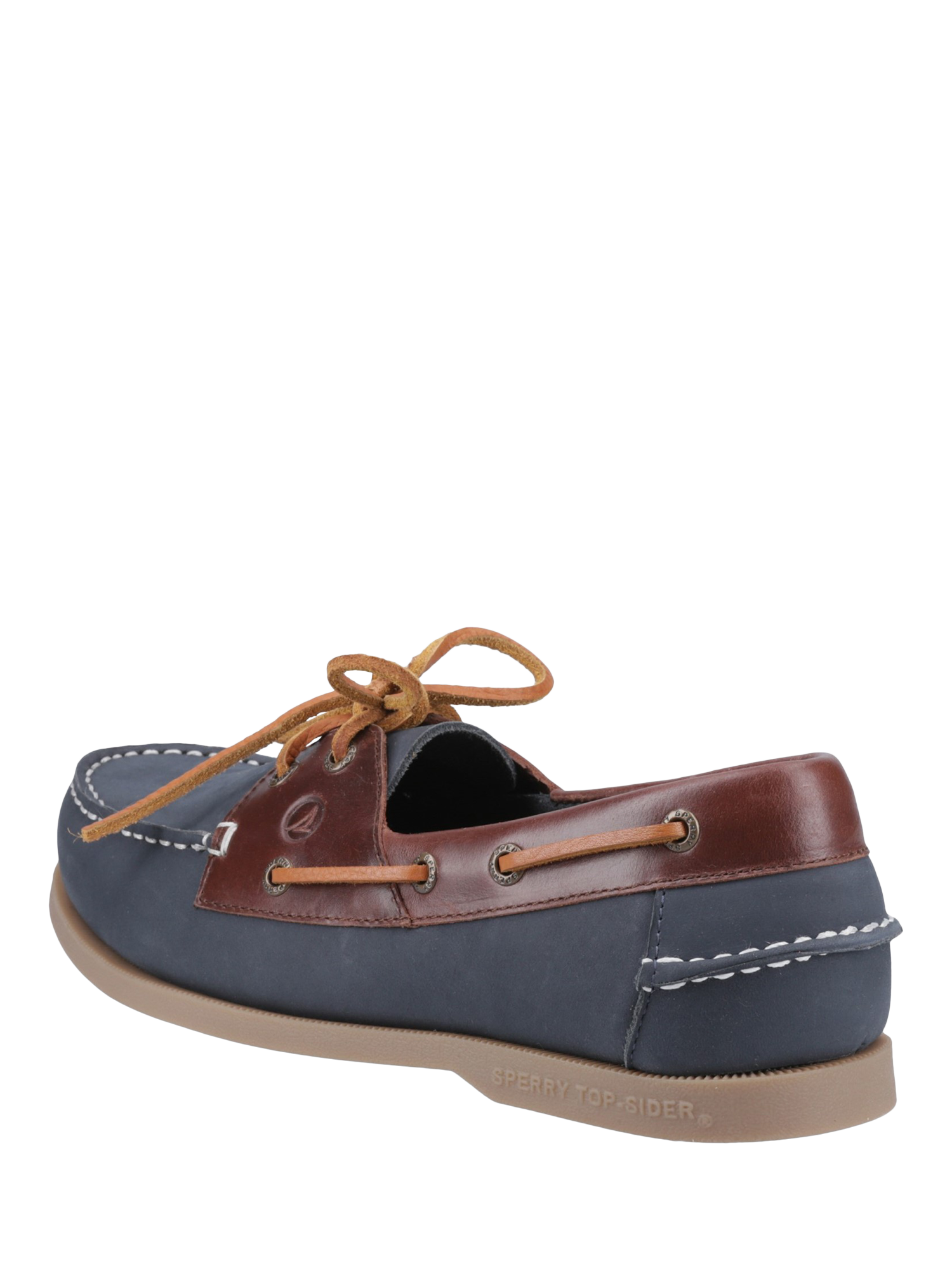 Product image 3 of 4, which shows Sperry Tacoma Leather Boat Shoes, Navy, 7