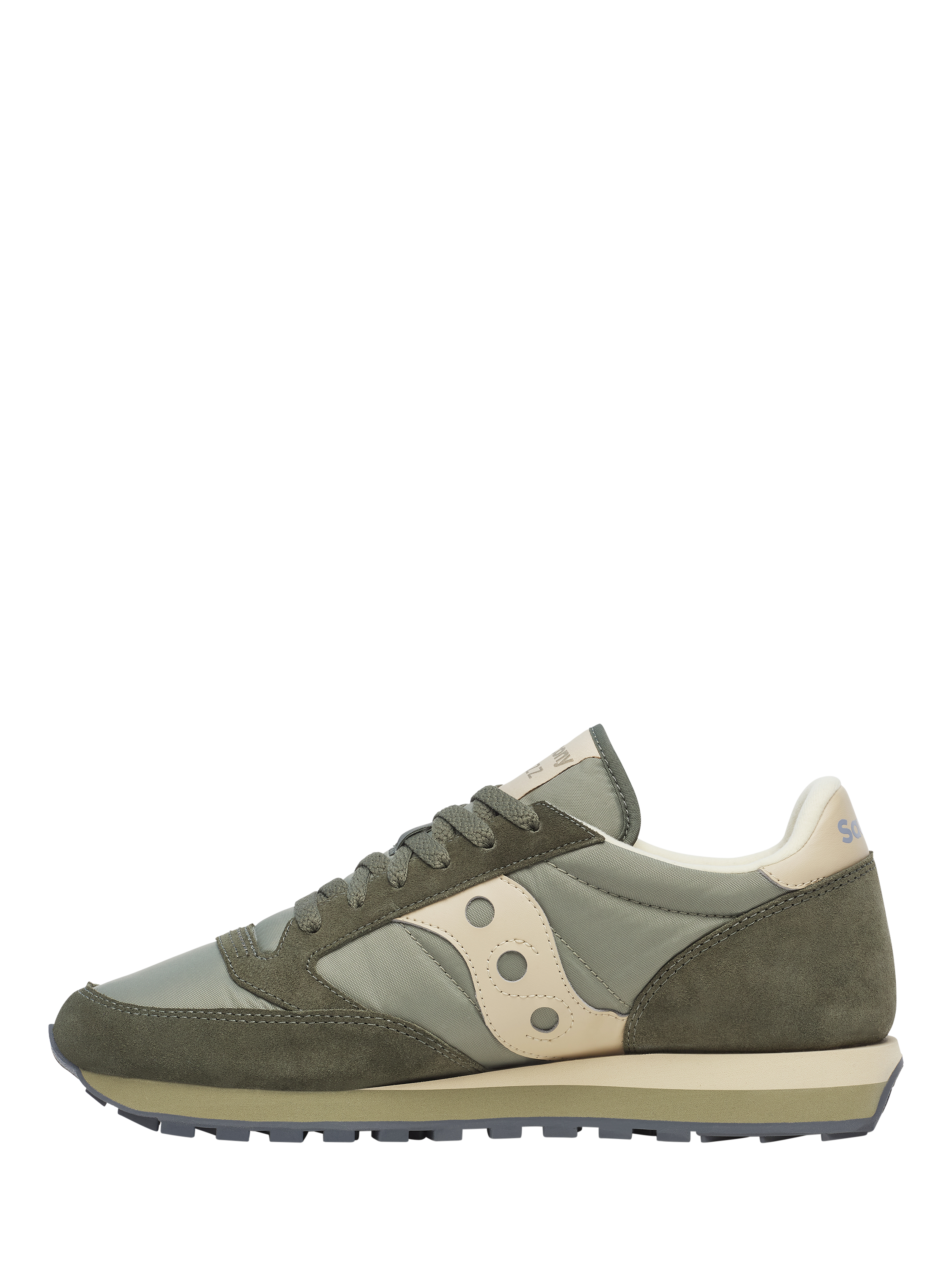 Product image 3 of 6, which shows Saucony Jazz Original Lace-Up Suede Blend Trainers, Green/Sand, EU41